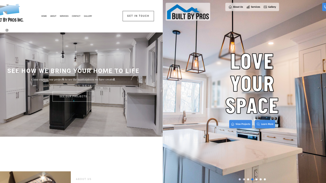 A comparison between two websites, one made with thundr, and the other one slow and old.